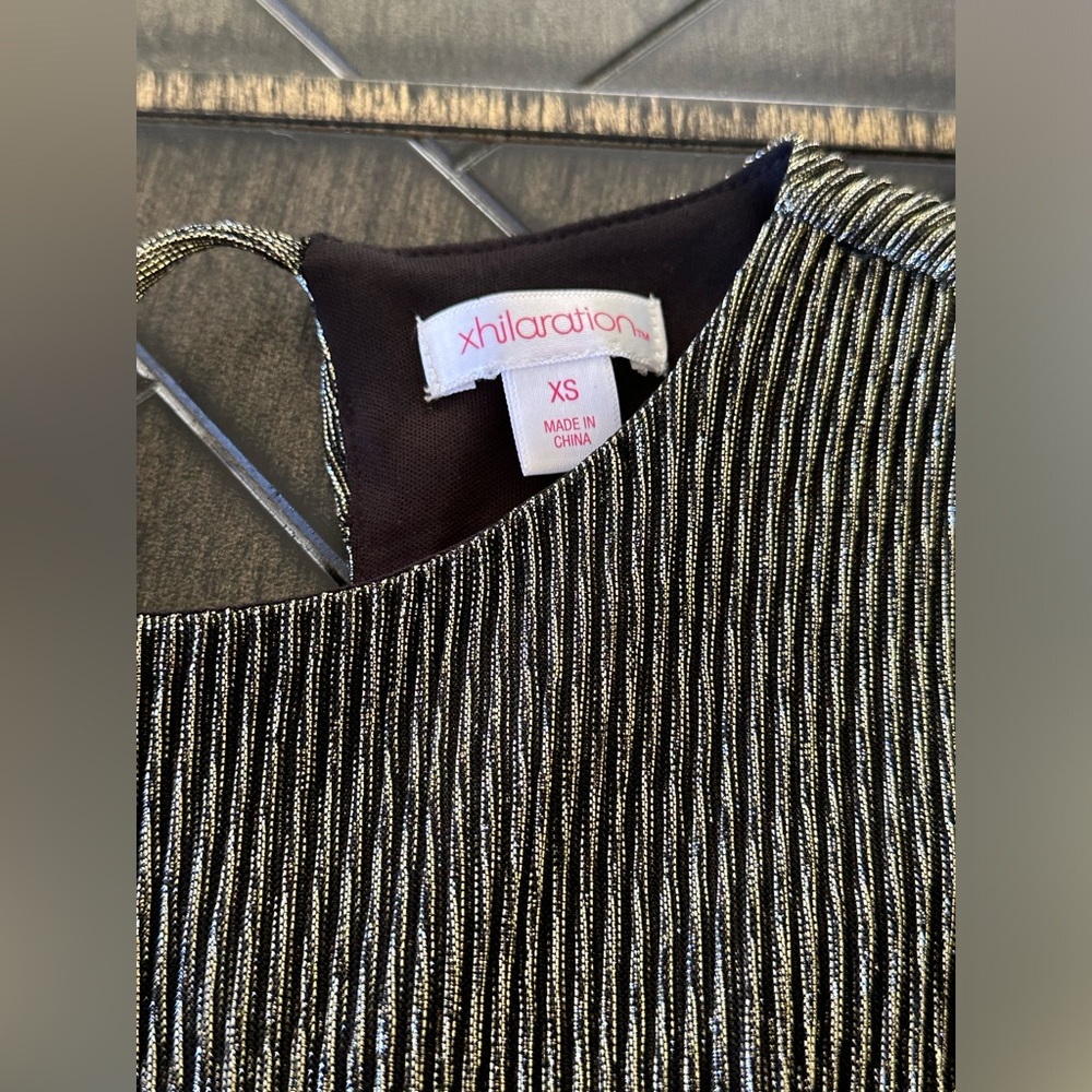 5 for $20 Deal- Xhilaration Gold Vintage Look Shimmer Dress- Size XS - Picture 2 of 7
